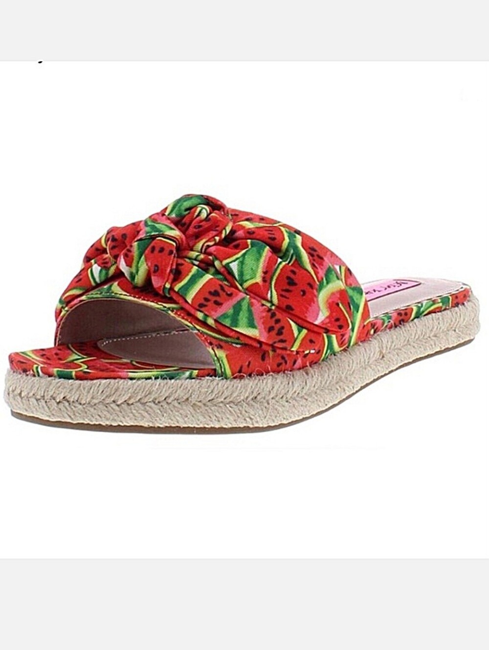 Betsey Johnson "Jazzy" Watermelon Print Slide Sandals Red | Women's Size 8.5